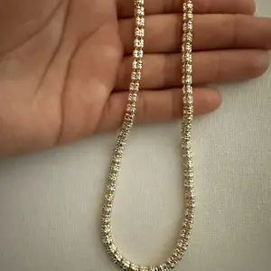 Producto #155- gargantilla ice de plata 925 bañada en oro 14k de Italia 18in, pulsera 7in de plata 925 bañada en oro 14