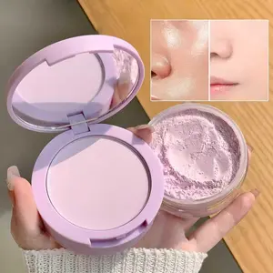 2-in-1 Setting Powder & Pressed Powder | with Mirror Oil-control Long-lasting Makeup | Fit All Skin Tones Portable Face Powder | Matte Natural Finish