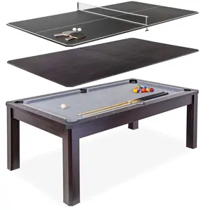GoSports 7 ft 3 in 1 Pool, Dining, & Table Tennis Combo Table - Convertible Top Game Table with Billiards and Table Tennis Accessories