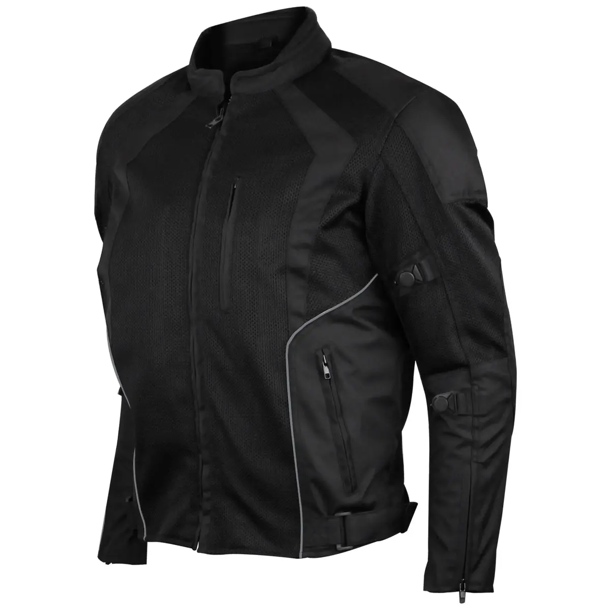 Men's Black Mesh/Textile Motorcycle Jacket with CE Armor