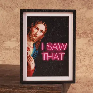 1PC Funny Art Fridge Magnet, 'i Saw That' Slogan, Frame Home Decor, Social Refrigerator Magnet, Refrigerator Decorating Magnet, Great Holiday Gift