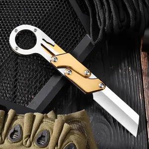 Golden creative transformation folding knife, pocket knife, creative folding method, outdoor portable survival knife, tactical knife, gift for men