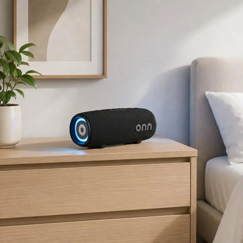 onn Medium Rugged Speaker with LED Lighting
