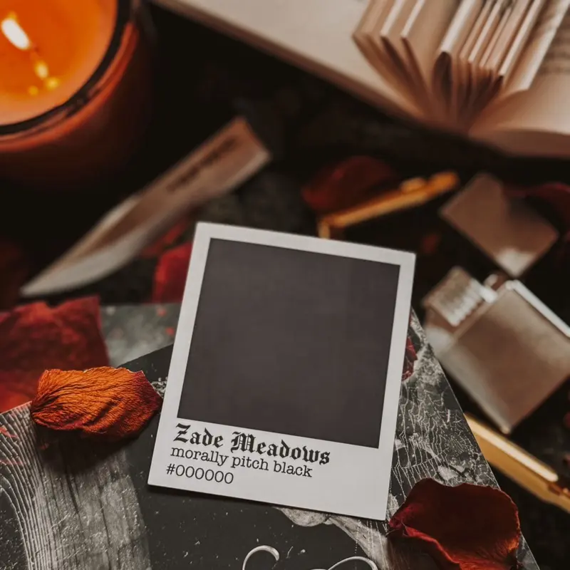 Haunting Adeline Zade Meadows Morally Pitch Black Sticker - Waterproof Holographic Design, High Quality Matte Vinyl, Durable and Long-Lasting Finish