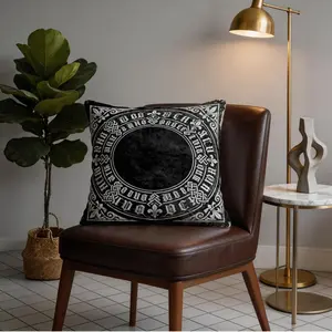 1 Pack Gothic Vintage Print Throw Pillow, Celtic Knot & Fleur-de-lis Decorative Accent Cushion, HD Digital Print Zippered Pillow Cover, Non-Fade Washable, 18×18 Inch Home Decor Pillow for Sofa, Bed, Chair