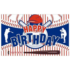 Baseball - themed  Banner Colorful Party Decoration for Kids Birthday Party Baseball - themed Celebration Party
