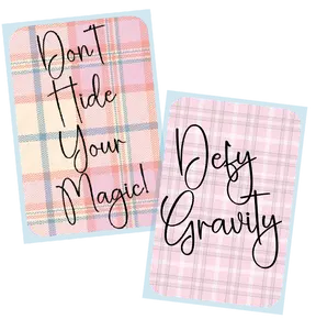 Defy Gravity/Magic 2" x 3" Magnet Set Of Two for Office, Dorm Room, Locker, Refrigerator, Vision Board, Decor, Gift (1591-M)