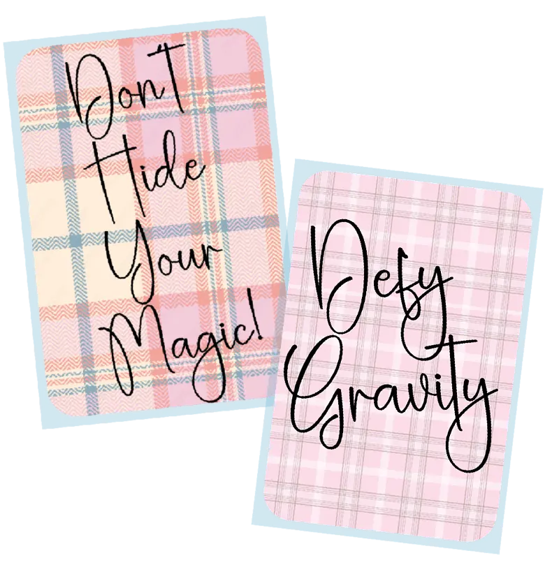 Defy Gravity/Magic 2" x 3" Magnet Set Of Two for Office, Dorm Room, Locker, Refrigerator, Vision Board, Decor, Gift (1591-M)