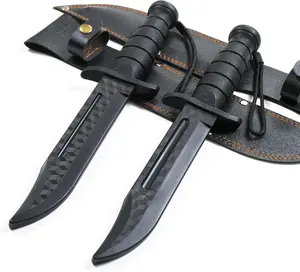Polypropylene Training Daggers Leatherneck S/F Trainer (2 Pack) Black Plastic Blade Lightweight Self Defense Safe Easy Fun Cosplay Combat Military Martial Arts Knife Sheath Included