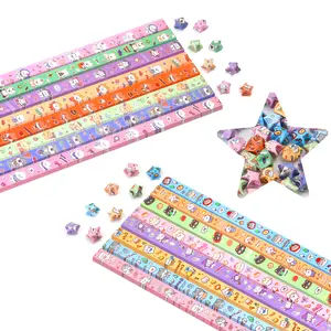 1120 Sheets Origami Star Paper Strips with 2 Different Designs of Kittens and puppies Cartoon Origami for DIY Handcrafts