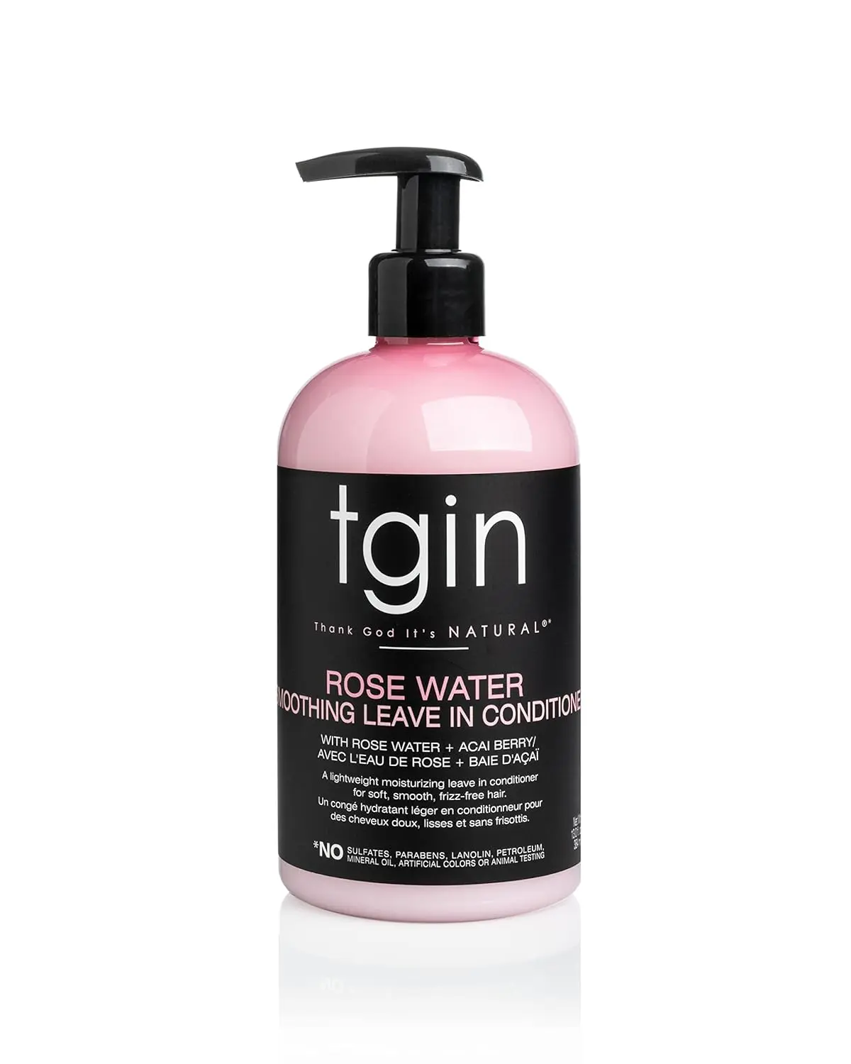 Thank God It's Natural Rose Water Smoothing Shea Argan Leave-In Conditioner - 13 Oz Lightweight Hydrating Haircare Moisturizer for Adults, Single Item - Detangles, Defines Curly, Coily & Wavy Locks Without Buildup