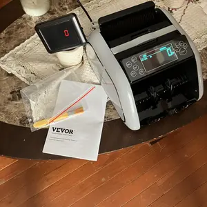 VEVOR Money Counter Machine,  Bill Counter with UV, MG, IR and DD Counterfeit Detection, USD & EUR Cash Counting Machine with Large LCD & External Display for Small Business