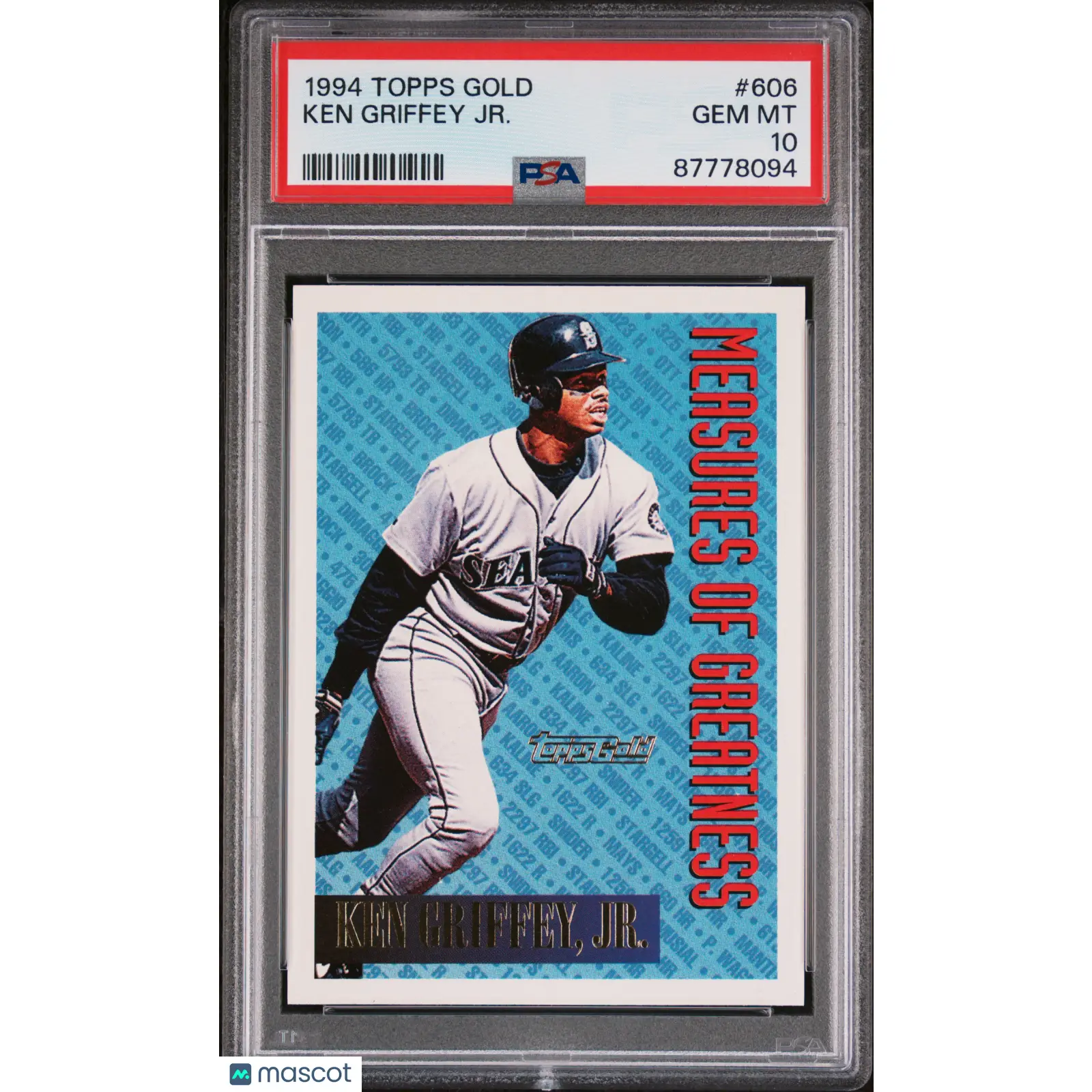 Ken Griffey JR. PSA 1994 Topps Gold Baseball #606 10 87778094