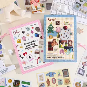 Vintage Aesthetic Decorative Die-Cut Adhesive Colorful Sticker Book (1300+ PCS Cute Stickers, 50 Sheets) with Release Paper & Fidget Feature for Scrapbooking, DIY Decoration, Rococo-Themed Crafts, Decorative Sticker Stickers, Die-Cut Stickers