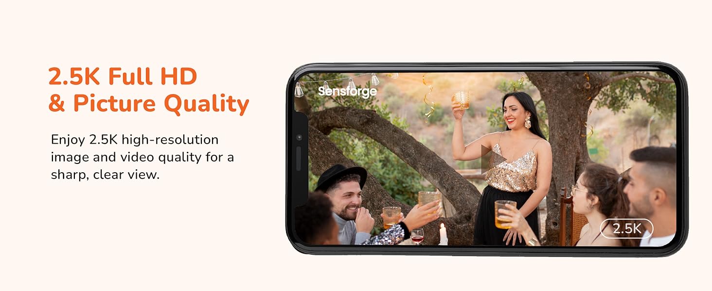 SensForge 2.5K Security Camera, Dual-Band WiFi, Free AI Human & Pet Detection, 2-Day Cloud + 32GB SD Storage, Spotlight Color Night Vision, Magnetic Mount, Optional AI + Storage Upgrade Monitoring Safety Protective SensForge 2.5K Security Camera, Dual-Band WiFi, Free AI Human & Pet Detection, 2-Day Cloud + 32GB SD Storage, Spotlight Color Night Vision, Magnetic Mount, Optional AI + Storage Upgrade Monitoring Safety Protective