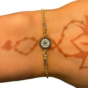 Evil Eye Adjustable Bracelet - Unique Design with Stainless Steel Construction, Powerful Symbolism