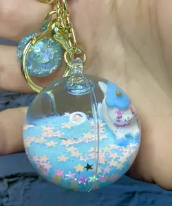 Aqua Charm - Liquid Ball Keychain Water Globe Charm