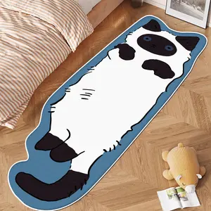 Cute Siamese Cat Print Rug, Animal Printed Rug, Soft Plush Washable Carpet, Modern Contemporary Style, Bedroom Bedside Mat, Home Decor for Living Room