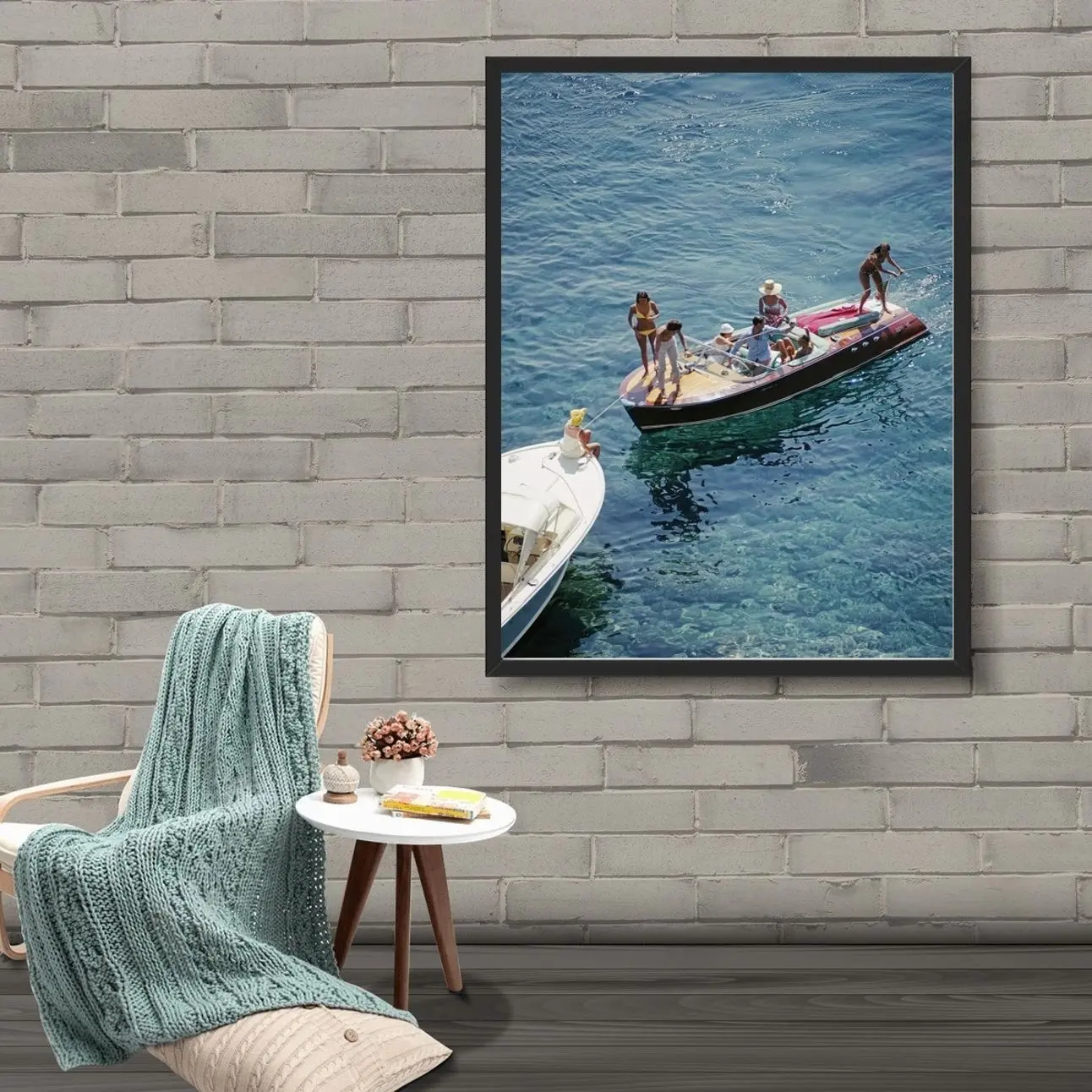 Vintage 'Italian Riviera' Art Print - Retro 1950s Summer Aesthetic Poster, Classic Mediterranean Wall Decor for Sophisticated Home Interiors