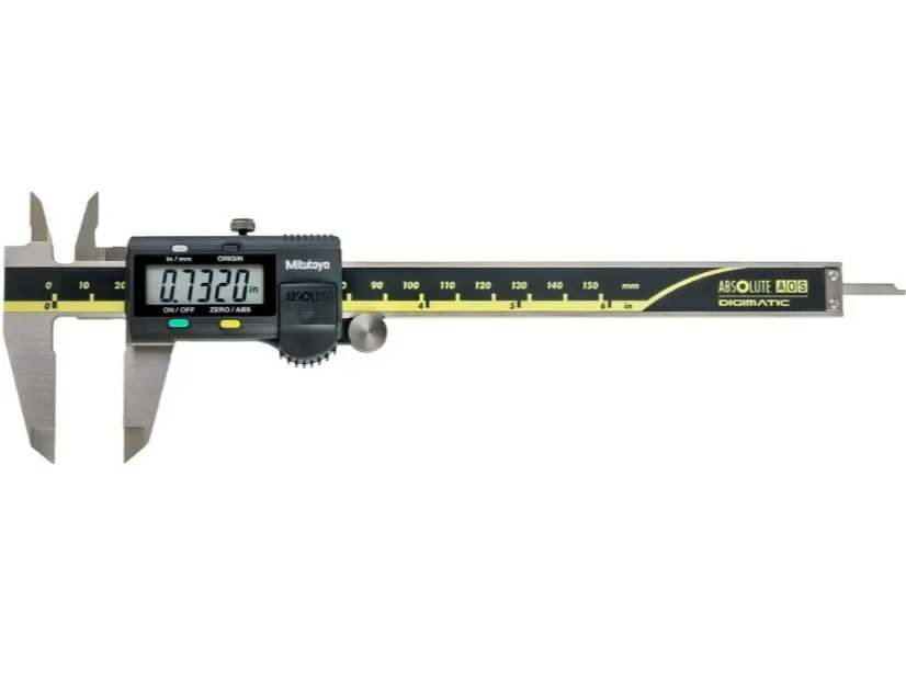 Mitutoyo Series 500 ABSOLUTE Digimatic Caliper - 1 pc., 0-6in range, 0-150mm inch/mm measurement, LCD display, Absolute Encode Technology, thumb roller, alkaline cells hand measuring tool for Tools & Hardware