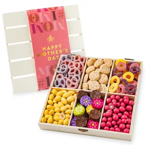 Mothers Day Gift Basket | Candy and Nut Sweet Gourmet Snack Box | Chocolate Flowers and Candy | Best Gift Idea for Mom, Women, Her, Mother, Grandmother