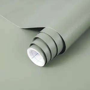 Sage Green Wallpaper Stick and Peel Green Contact Paper 17.7'' x 118.1'' Removable Wallpaper Self-Adhesive Vinyl Solid Wall Paper for Bedroom Kitchen Cabinets