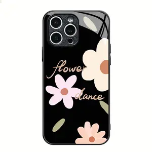 Flower Dance Print Magnetic Glass Phone Case, Compatible with iPhone 16/17 Pro Max/12/13/14/15 Pro/17 Air, Magsafe Tempered Glass Protective Case.