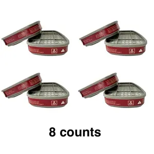 8PCS 40mm Dust Toxic Filter Boxes, Activated Carbon Filters, Face Mask Accessories, Compatible with Half-Face and Full-Face Masks