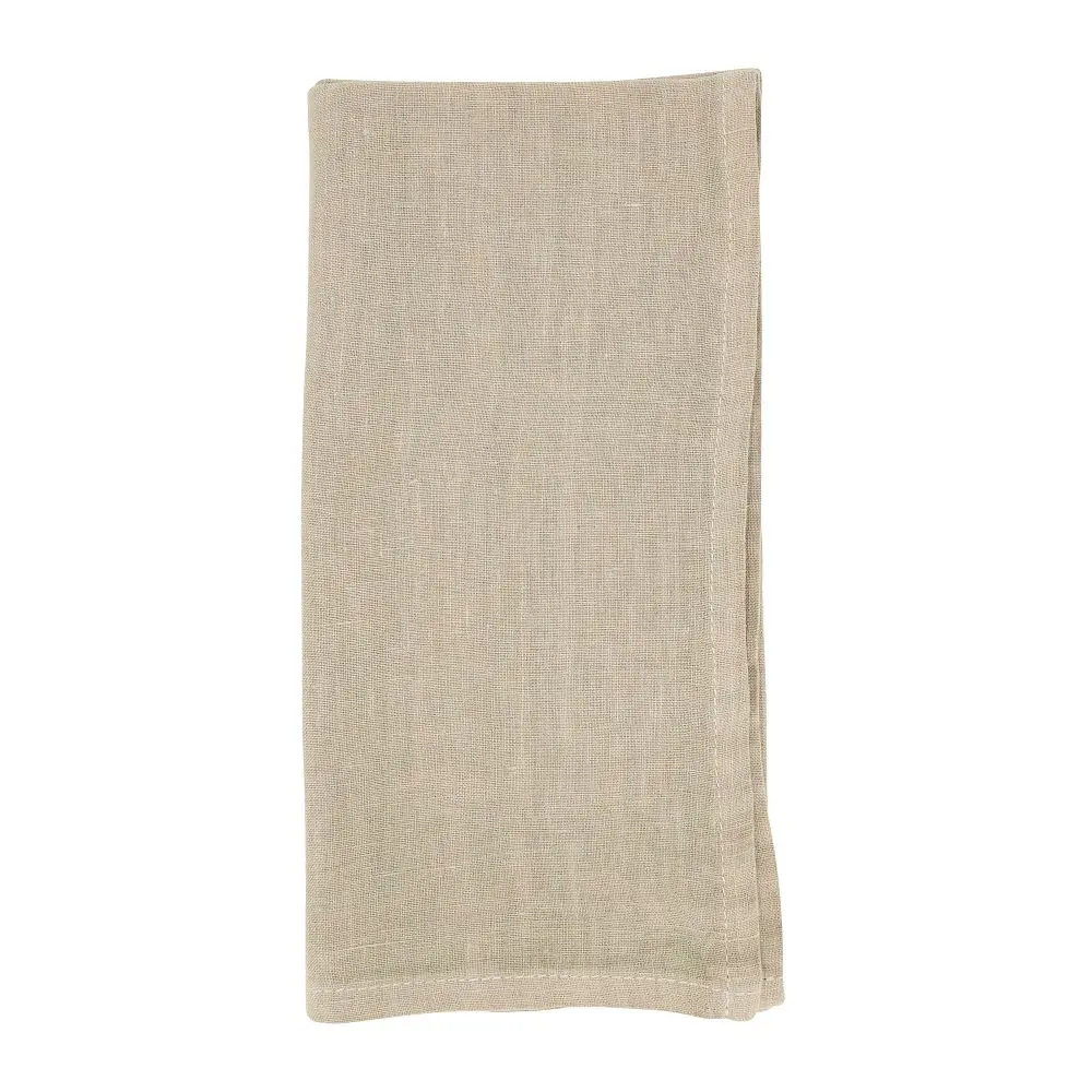 Saro Lifestyle Classic 100% Linen Cloth Napkins (Set of 4), 20x20" Natural Plain Weave, Home Kitchen Table Setting Linens Tableware