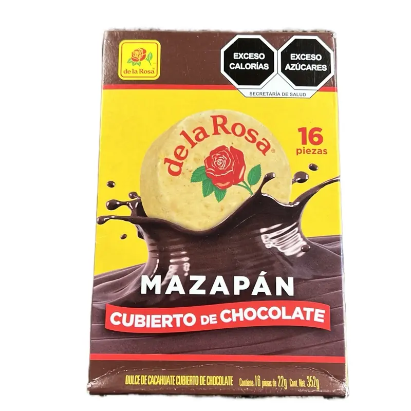 Mazapan dela Rosa Chocolate 16 Pieces - 10 oz (283 g) - Exceso Calorías Azúcares - 10% Añejo Chocolate