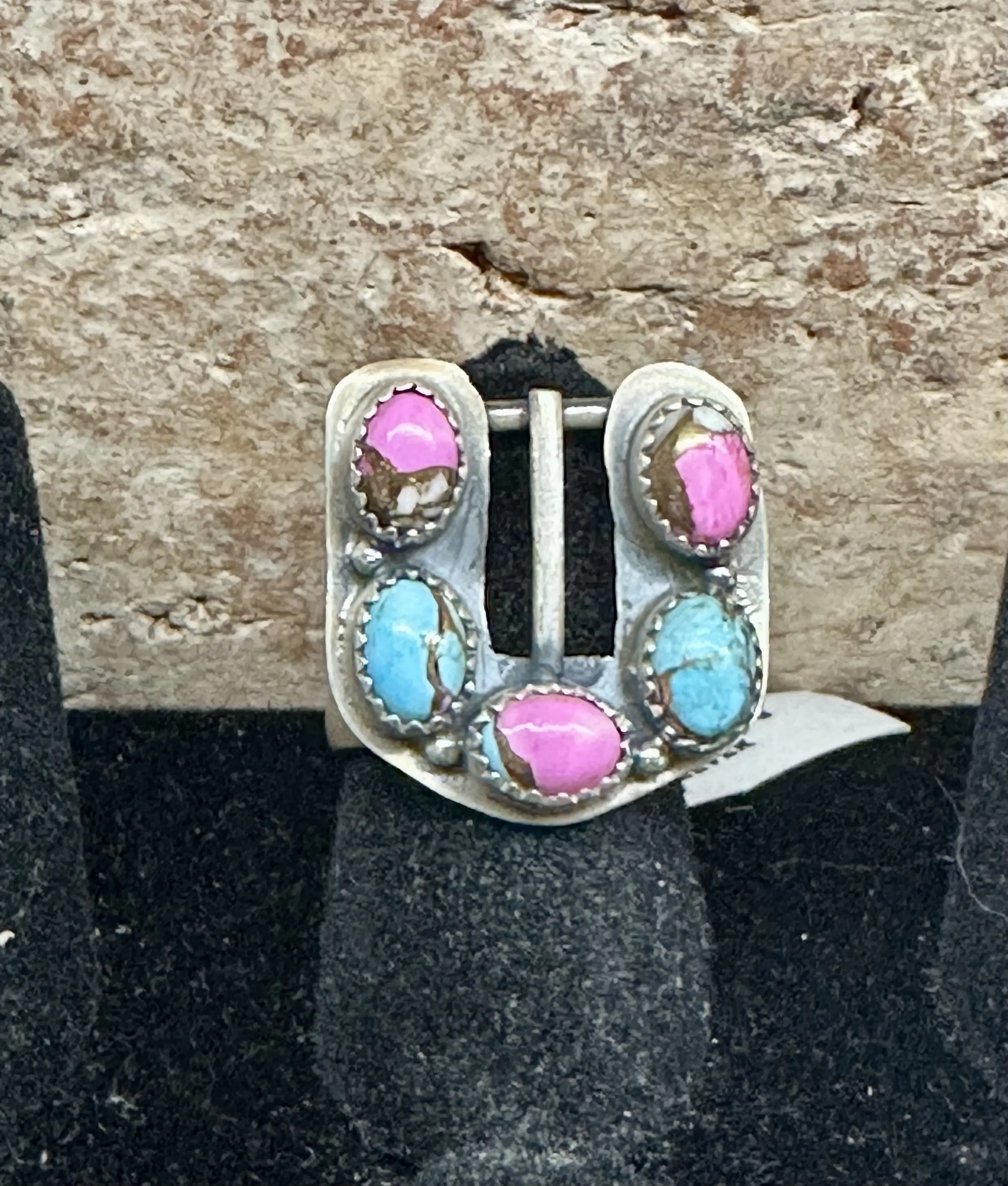 Stunning Sterling Silver Cotton Candy Buckle Ring
