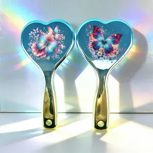 New Spring/Summer Colorful Bowknot Heart Print Cushion Comb, Portable Mini Comfortable Scalp Massage Comb, Cushion Comb