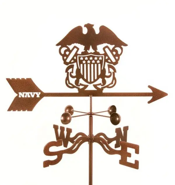 EZ Vane EZ1709-GR Navy Weathervane with Garden Mount, Sailor-Themed Decor, 14-Gauge Steel Construction, 3 Protective Coatings, 70" H x 21" W x 9" L Dimensions