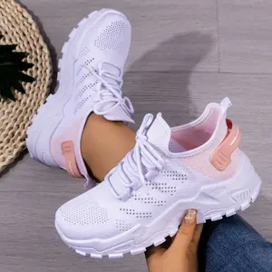 Women's Large Size Height Increase Sneakers - Thick Platform Sole & Lift Shoes, Breathable Upper & Cushioned Insole, Lace-Up Round Toe Athletic Footwear Suitable for - Wear, Gym, Everyday Use, Hand Washable, Women Shoesaa