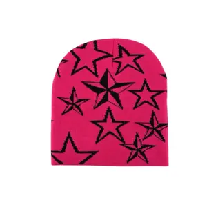 Pink Star Beanie Skater style y2k