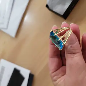 Explicit Aquamarine Ring - Brass