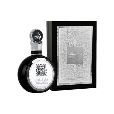 Lattafa Fakhar Silver Men's Eau de Parfum - Men's Cologne, Cologne - Fresh Fruity, Bergamot, Amber Wood Scent - 3.4 oz 100 ml Oriental Woody Premium Arabian Fragrance - Single Item