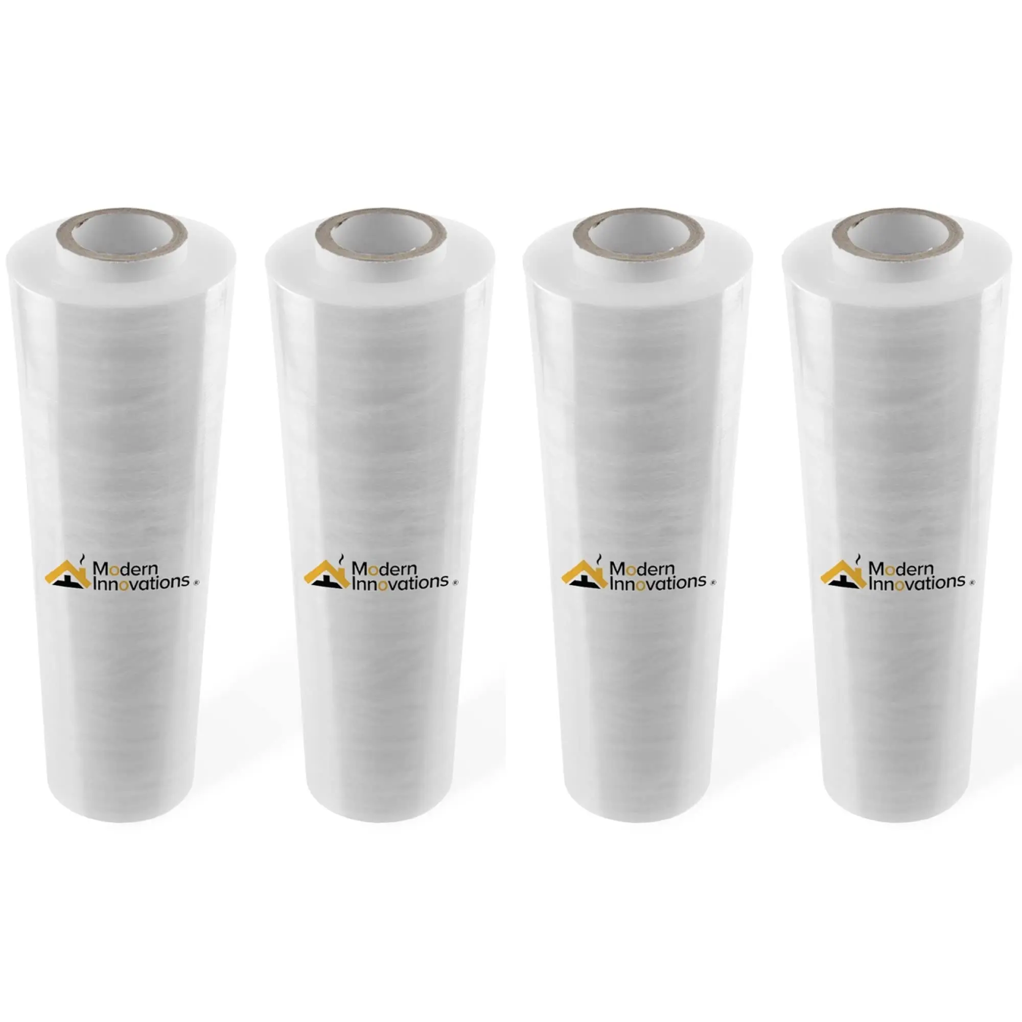Modern Innovations 15 Inch Clear Stretch Wrap Replacement Roll (4 Refill Rolls-4000 Feet) No Handle, Shrink Wrap for Moving, Packing Supplies for Wrapping Furniture, Plastic Pallet Cling