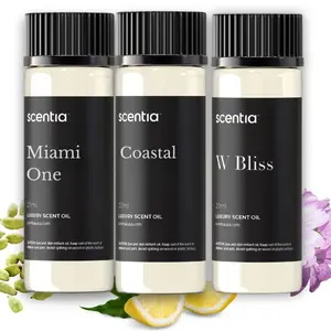 Scentia Hotel-Inspired Signature Aroma Kit Pack 1 - 3 Scented Home Fragrance Samples in Bottles with Woody, Bouquet, Floral, Lemon, Tropical Notes