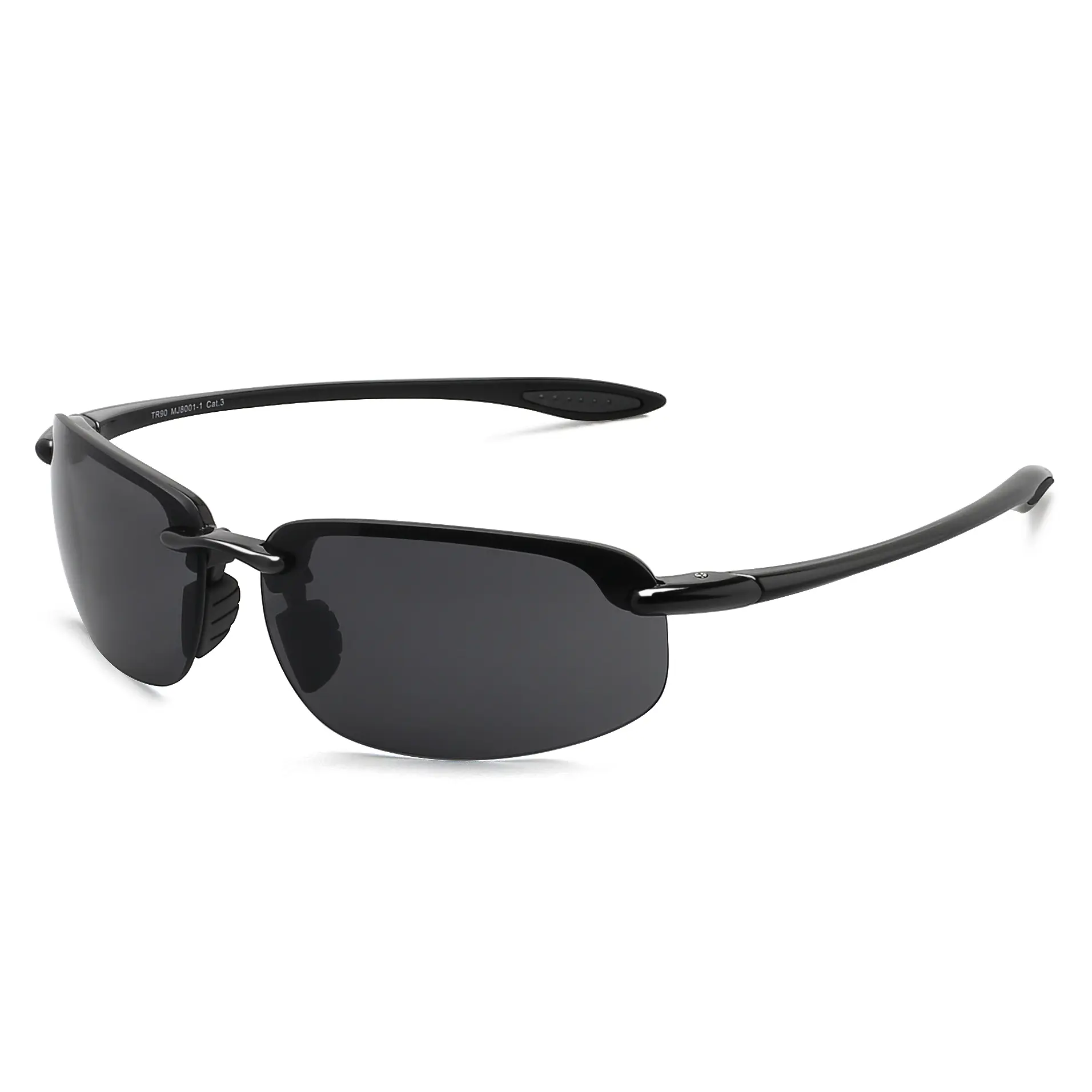 MAXJULI Unisex TR90 Borderless Sunglasses - Polarized Anti-Glare Dark Lenses - For Large Heads, Driving, Running, Men's Sunglasses, Tr90 Frame, Tac, Unisex Youth, Single Pair, Polarized Lens, Wearable, Oval Shape, Semi Rimless, Eyewear Fashion