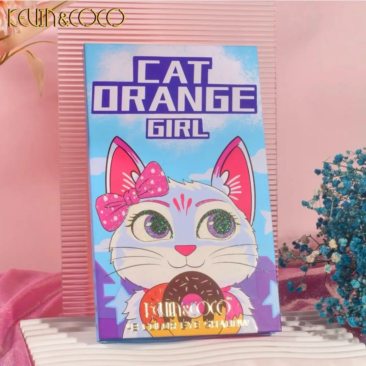 Kevin & Coco Cat Orange Girl Face Palette - Eyeshadow Makeup eyeshadow makeup Contour Shimmer Glitter Metallic Cosmetic