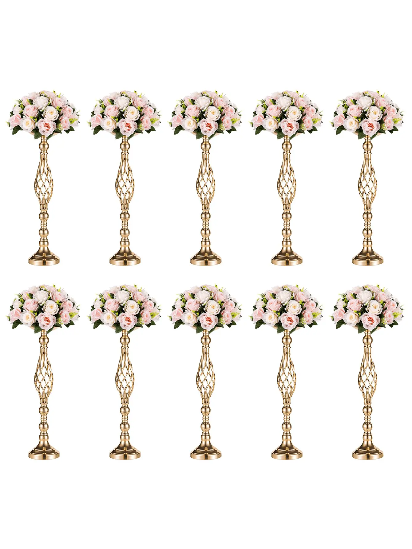 2/10 Pcs 23.2in High Versatile Metal Flower Arrangement, Candle Holder Stand Set For Wedding Party Dinner Centerpiece Event Restaurant Hotel Decoration，Halloween and Christmas decorations