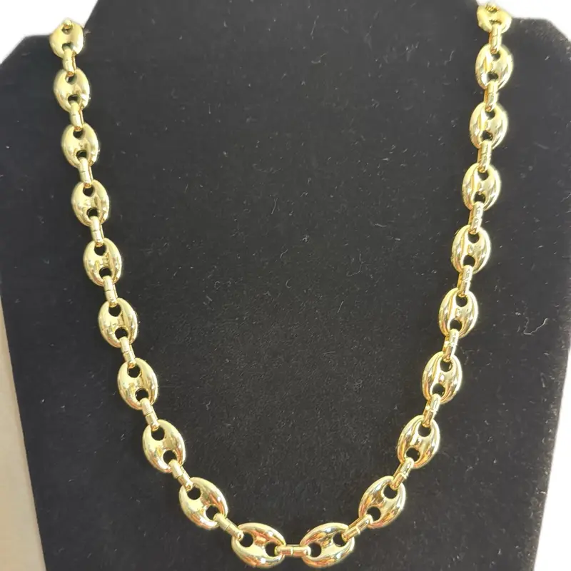 Men's 14k Gold Filled Mariner Chain Necklace 11mm 24" Classic Design Elegant Jewelry