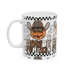 Howdy Pumpkin Ceramic Mug, (11oz, 15oz)