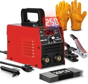 MINI Welding Machine, 250Amp 20PCS Rods Stick Welder Machine, Portable ARC Welder Machine 110V, Hot Start Arc Force Anti-Stick Welder for Beginner with Welding Gloves