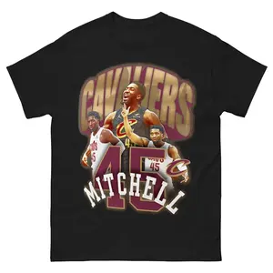 Donovan Mitchell Basketball Player Print T-Shirt Minimal Front Graphic – All Sizes