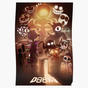 Roblox Doors, All Team Poster - Online Game Art, Character Compilation, Popular Gaming Decor