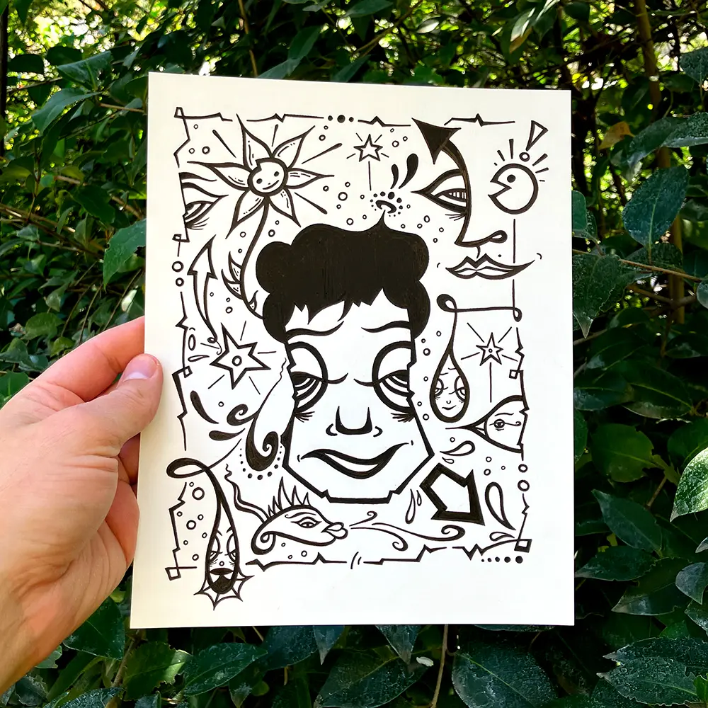 Original - What About The Spring - Drawing, Black And White, Ink On Paper, 8x10