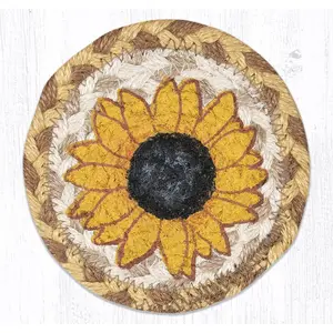 212 MAIN Square Sunflower Imprinted Mothproof Waterproof Coaster, 5x5 in, IC-595, Kitchenware Tableware Home Accessory