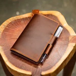 LEUCHTTURM1917 A6 Pocket Leather Notebook Cover Set - Cognac Balmoral